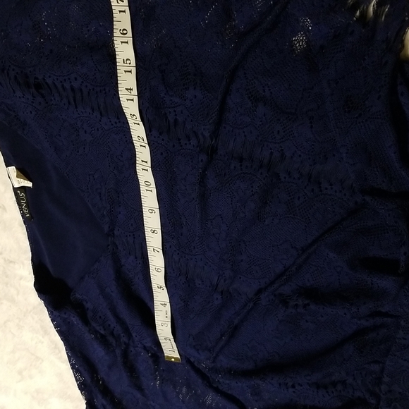Venus Top Womens Size Small Blue Lace Butterfly Sleeve - Picture 10 of 10